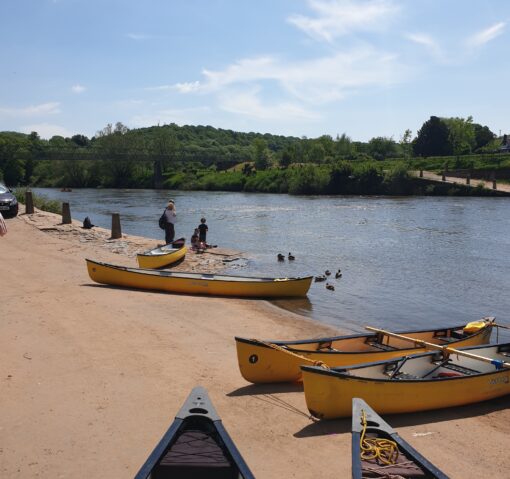 Yellow canoes river severn Arley
