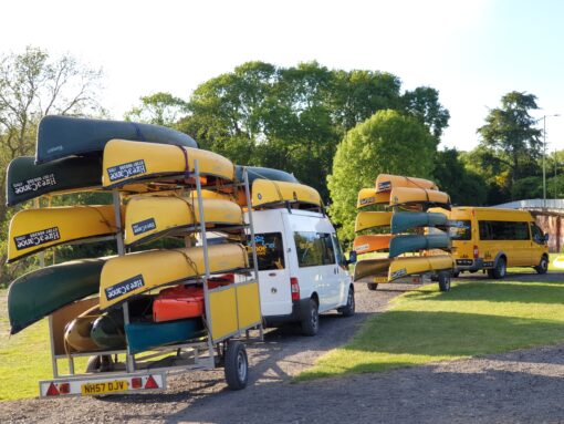 Hire a Canoe minibus and trailer