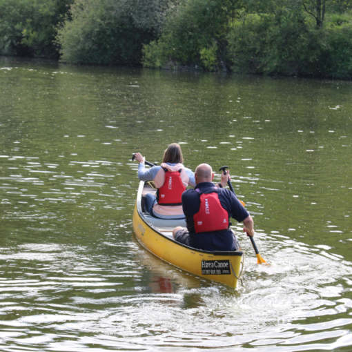 Couple in a canoe on the River Severn - Hire A Canoe