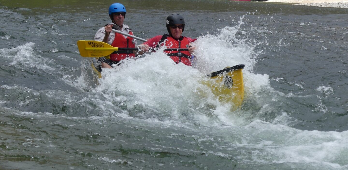 Canoeists on rapids
