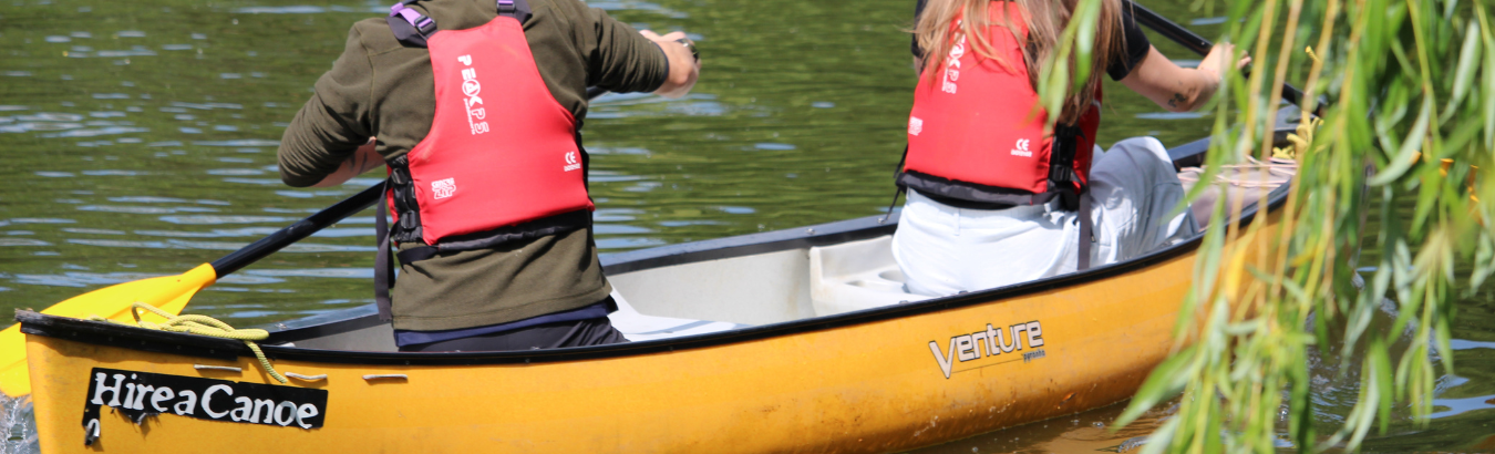 Post-work evening canoe hire on the River Severn, Shrewsbury