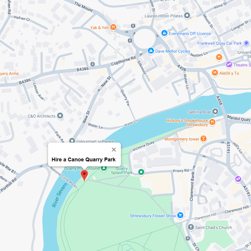 Where are we? Hire a Canoe Quarry Launch Point
